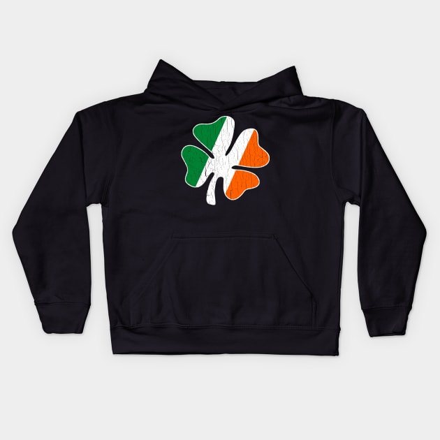 Giant Irish Shamrock (vintage distressed look) Kids Hoodie by robotface